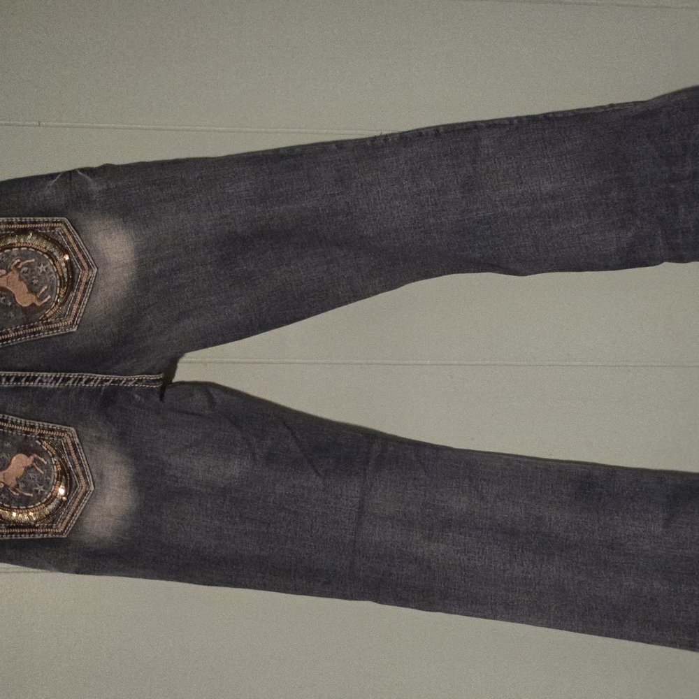 Miss Me Women's Boot Cut Jeans - Dark Blue with Embellishments